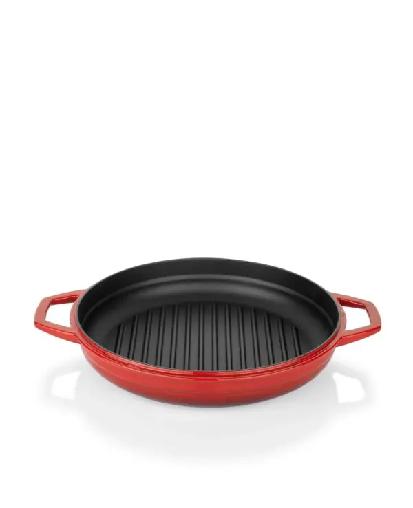 Schafer Guss Chef Tave Me Dy Doreza 28 cm-E kuqe - Figura 2