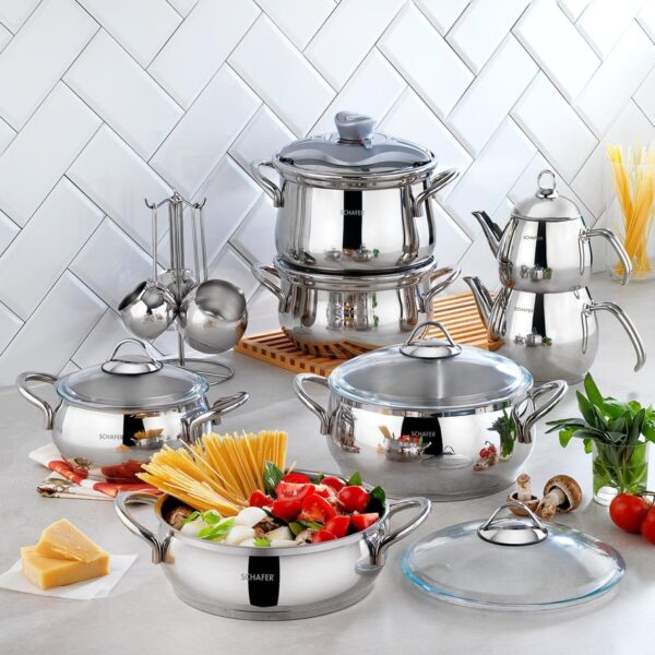 Schafer Alia Set Tenxhere 18 Pjese-Silver