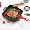 Schafer Guss Chef Tigan Grill -28x28Cm-E kuqe - Image 5
