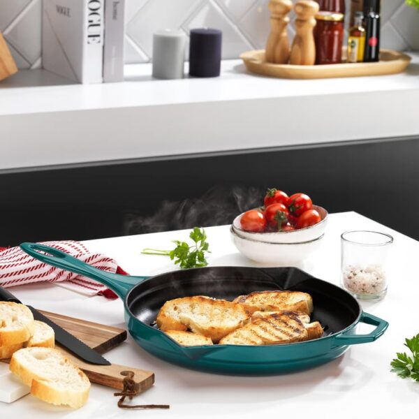 Schafer Guss Chef Tigan Rrethor 28 cm -Turquoise