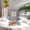 Schafer Print Pjate Embelsire 4 Pjese-Blu