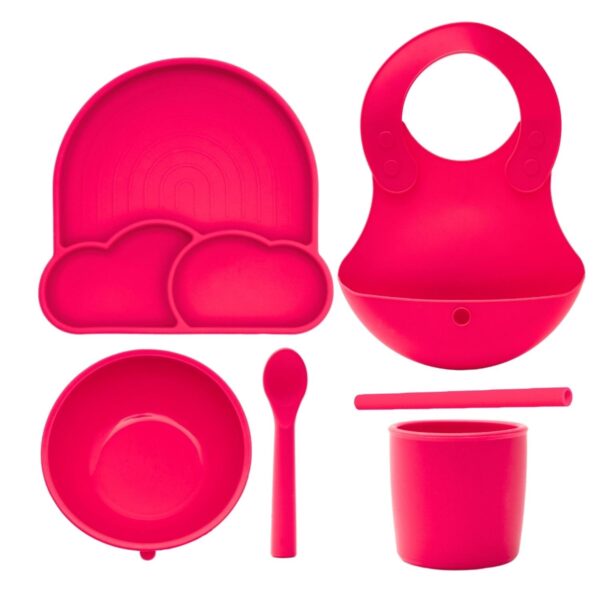 Schafer Babychefs Set Silikoni Per Ushqimin e Bebeve- Roze - Image 5