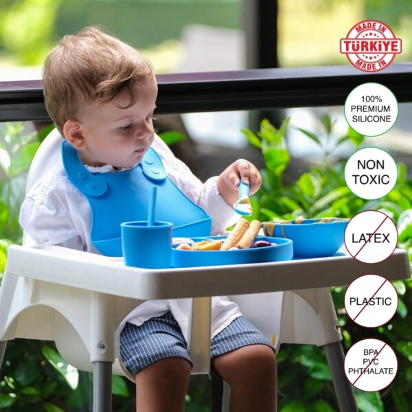 Schafer Babychefs Set Silikoni Per Bebe- Blu - Image 6