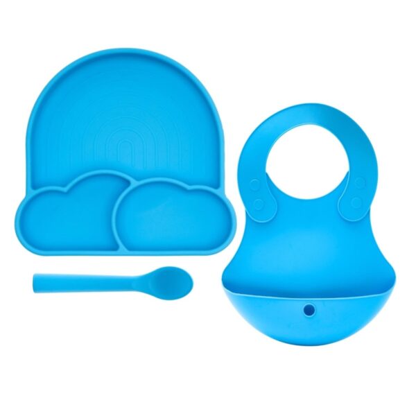 Schafer Babychefs Set Silikoni Per Bebe- Blu - Image 4