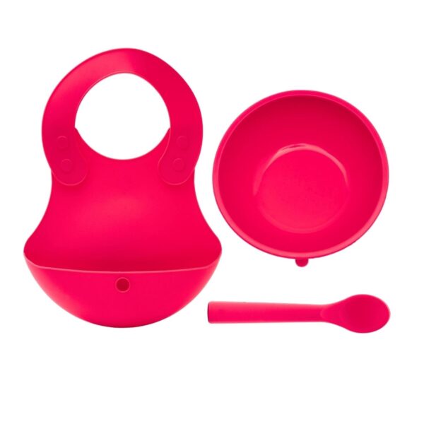 Schafer Babychefs Set Silikoni Per Ushqimin e Bebeve- Roze - Image 6