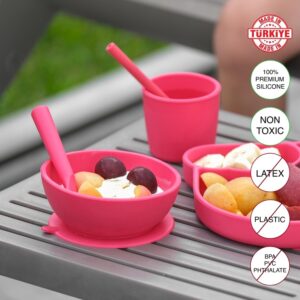 Schafer Babychefs Set Silikoni Per Ushqimin e Bebeve- Roze